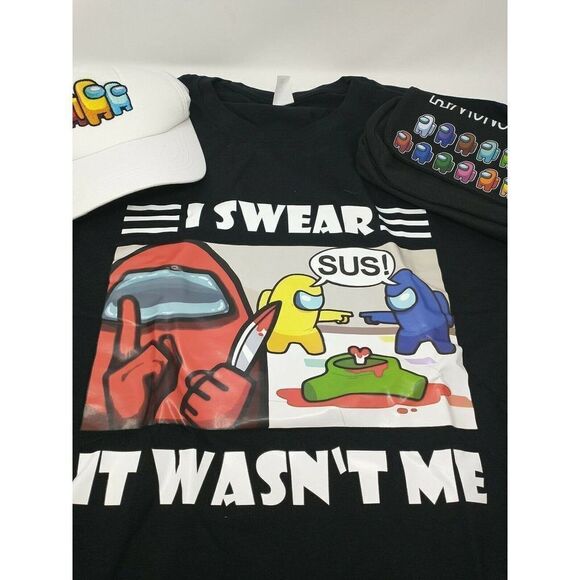 Among Us Bundle Shirt Hat Bag Gift Bags set - Picture 2 of 6